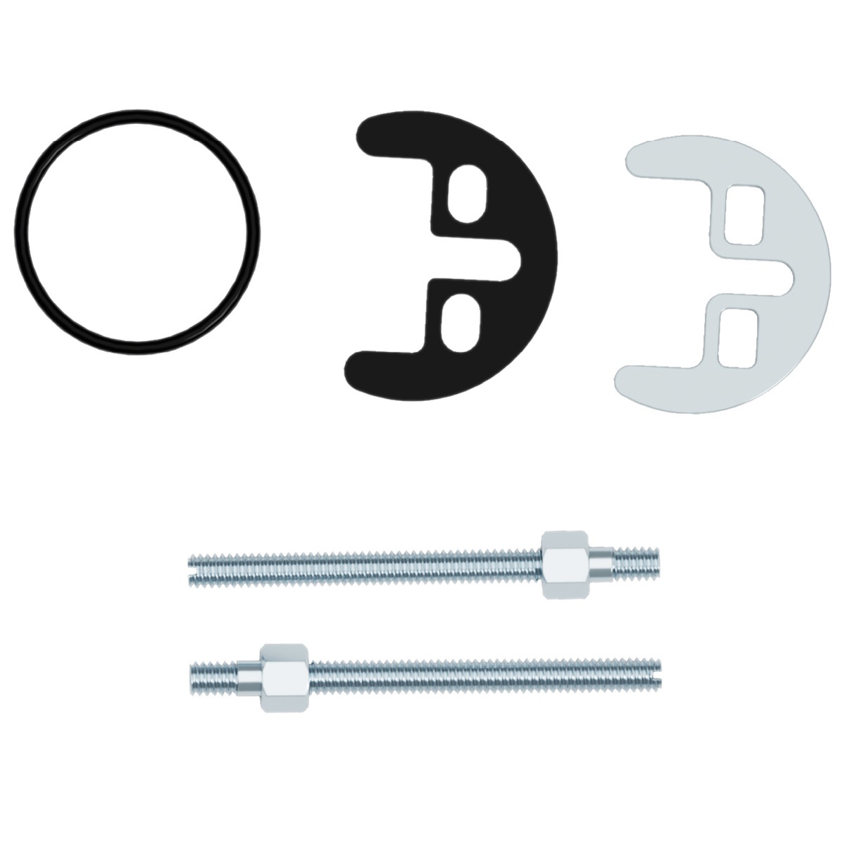 Stainless steel half moon fixing set for taps