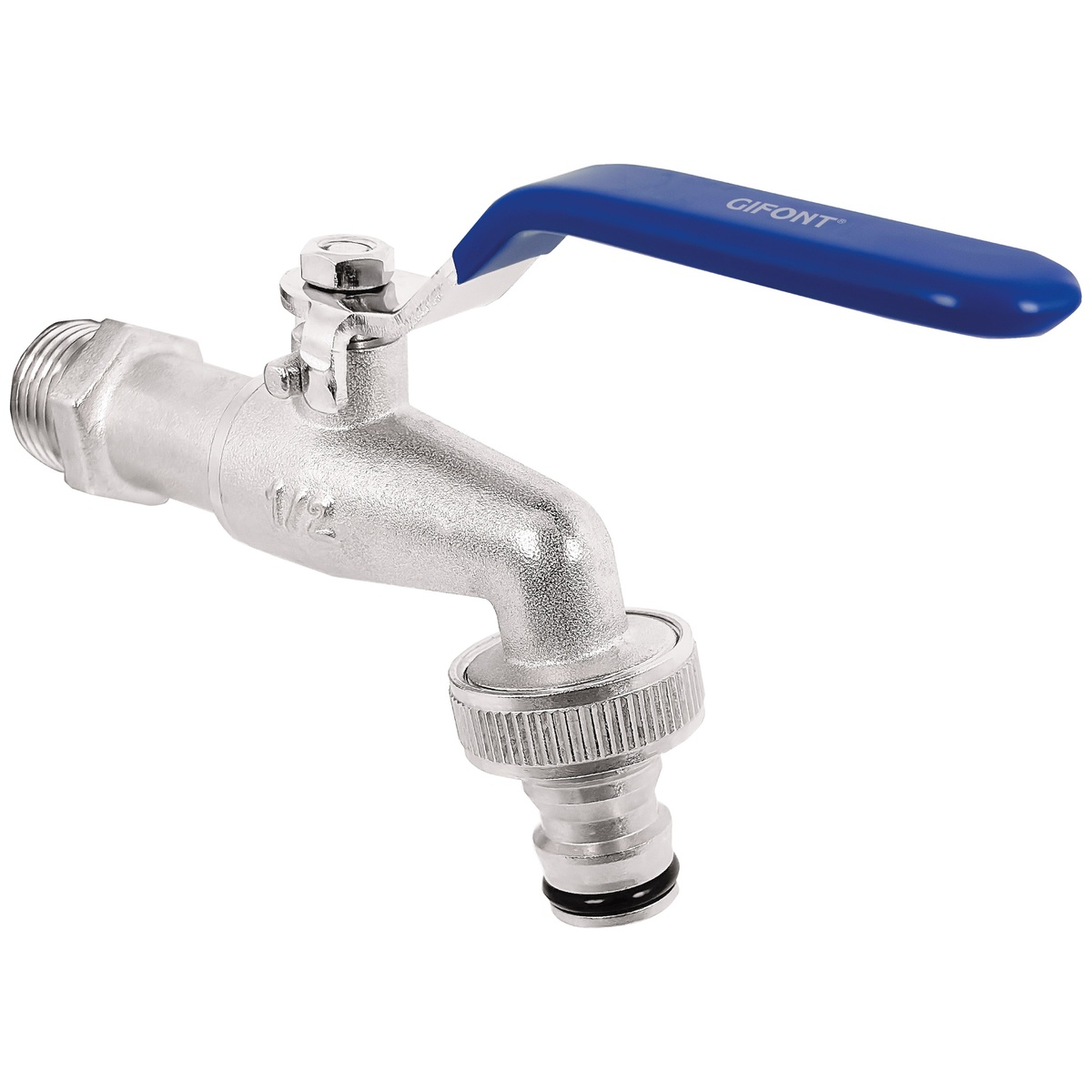 Torneira esfera jardim anti congelamento 1/2"x3/4" e conector rápido 1/2"