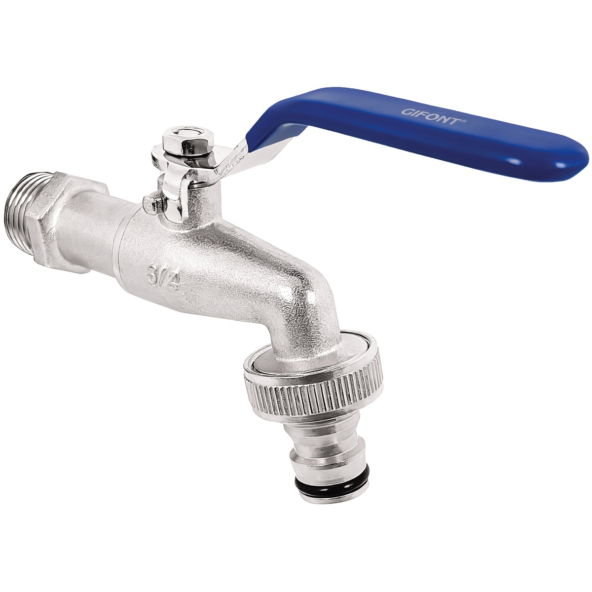 Grifo esfera jardín anti congelación 3/4"x1" y conector rápido 1/2"