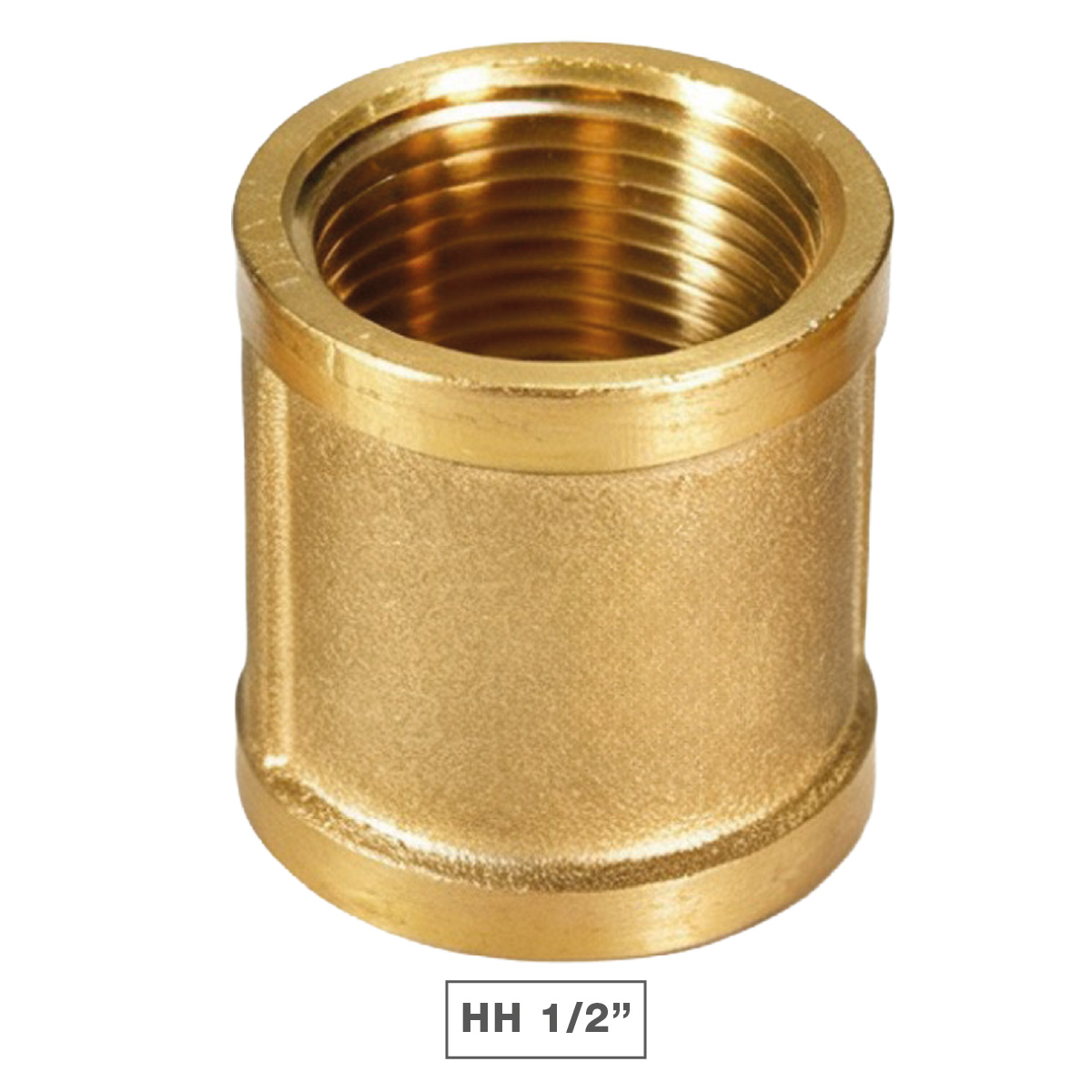 Manguito latón HH 1/2" - 10u caja